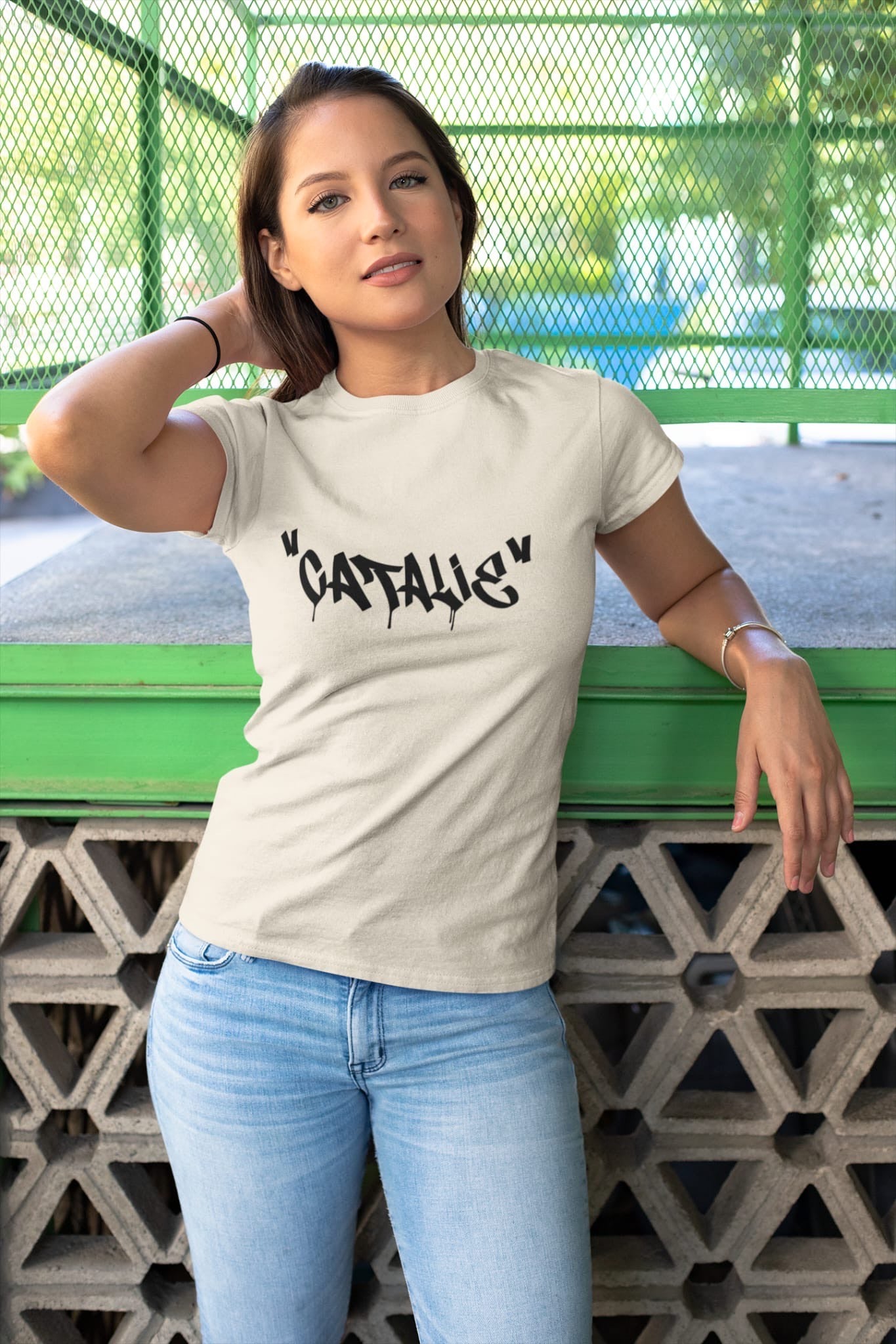 Catalie Classic Damen-T-Shirt – Creme