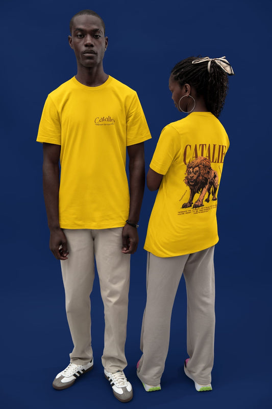 Catalie Classic Damen- und Herren-T-Shirt – Gelb