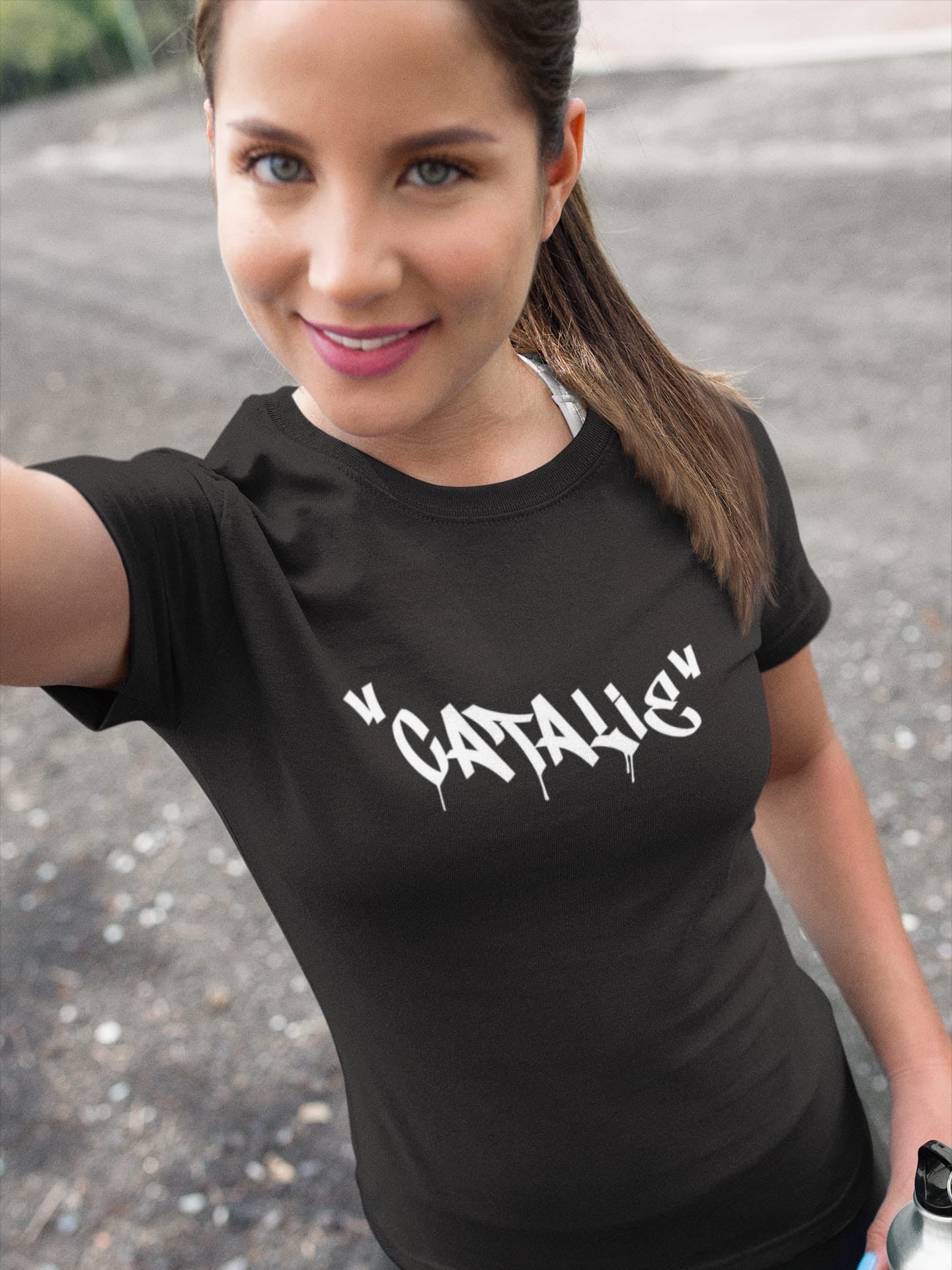 Catalie Klassisches Damen-T-Shirt – Schwarz