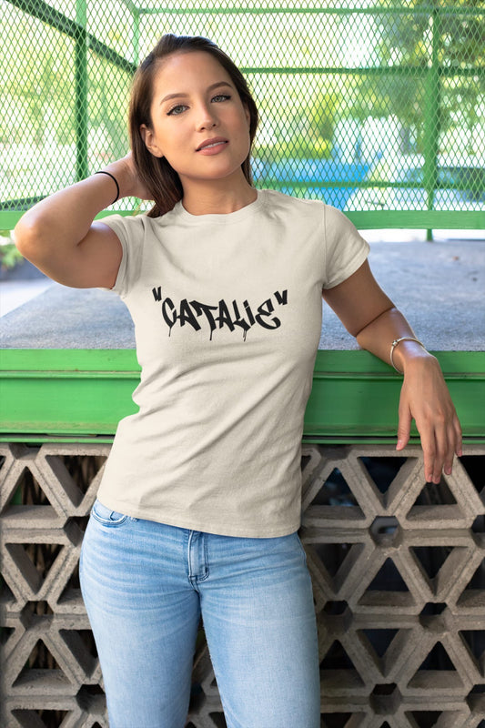 Catalie Classic Damen-T-Shirt – Creme
