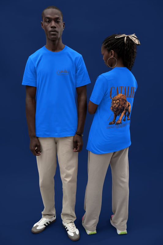 Catalie Klassisches T-Shirt für Damen und Herren – Blau